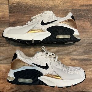 Nike Air Max White and Gold with Black Accents